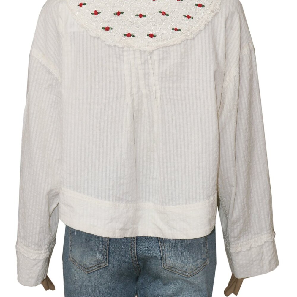 Free People Sweet As Roses Lounge Floral Embroidered Top S & XS - Picture 5 of 6